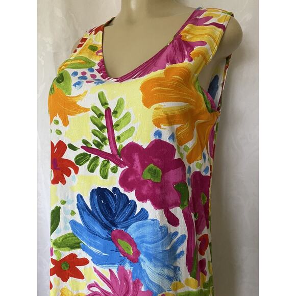 Jams World Mini Dress Sundress Flower Party Floral Sleeveless V Neck M - Picture 2 of 6